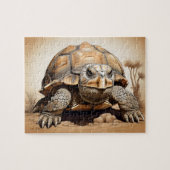 Afrikaanse spontane schildpad legpuzzel (Horizontaal)