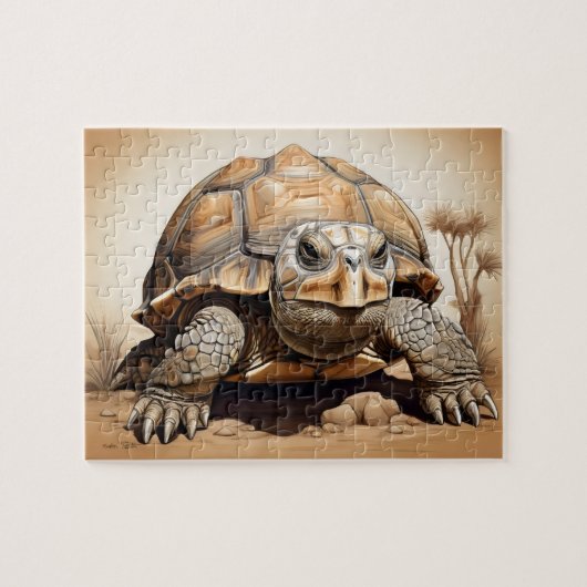 Afrikaanse spontane schildpad legpuzzel (Horizontaal)