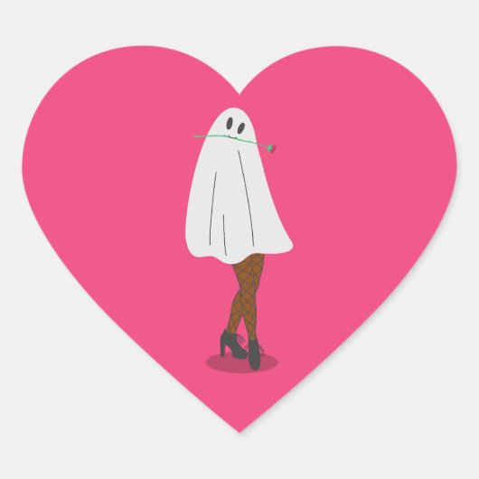 Afrikaanse spook Halloween visnet kousen benen Hart Sticker (Voorkant)
