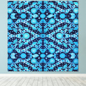 Afrikaanse Stam Batik Blauw Canvas Afdruk (Insitu (Houten vloer))