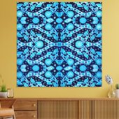 Afrikaanse Stam Batik Blauw Canvas Afdruk (Insitu (Woonkamer))
