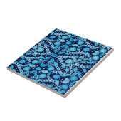 Afrikaanse Stam Batik Blauw Tegeltje (Zijkant)