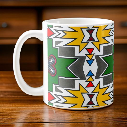 Afrikaanse stam geometrische Ndebele traditionele  Koffiemok
