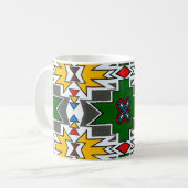 Afrikaanse stam geometrische Ndebele traditionele  Koffiemok (Voorkant links)