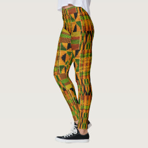 Afrikaanse stam Kente Cloth Leggings