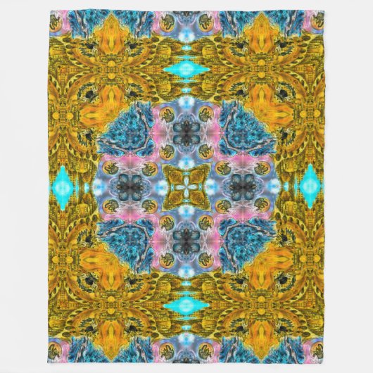 Afrikaanse stam Mandala Quilt Fleece Deken (Voorkant)