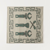 Afrikaanse stam silhouet abstract gezichtskunst wandkleed (Voorkant (horizontaal))