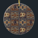 Afrikaanse stam tijdelijke collage keramisch ornament<br><div class="desc">Tribale blokprint,  Afrikaanse folkletter,  stammendecor,  Virginia Vivier,  Vagabond Folk Art,  indie art,  boho decor,  roestmarinier ivoor,  blokdruk,  Afrikaanse juwelen,  Afrikaanse kussen,  Afrikaanse tegels,  Afrikaanse onderzetters,  Afrikaanse muizenpad,  indie art,  boho decor,  jaloezie ivoor.</div>