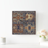 Afrikaanse stam tijdelijke collage vierkante klok (Huis)