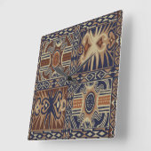 Afrikaanse stam tijdelijke collage vierkante klok (Hoek)