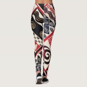 Afrikaanse Stam Zwarte Rode Leggingen Leggings (Achterkant)