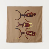 Afrikaanse stamdansscène rotskervingen wandkleed (Voorkant (horizontaal))