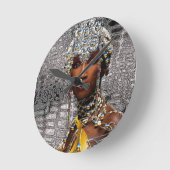 Afrikaanse stamkoningin ronde klok (Hoek)