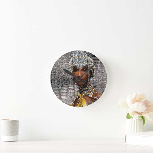 Afrikaanse stamkoningin ronde klok (Huis)