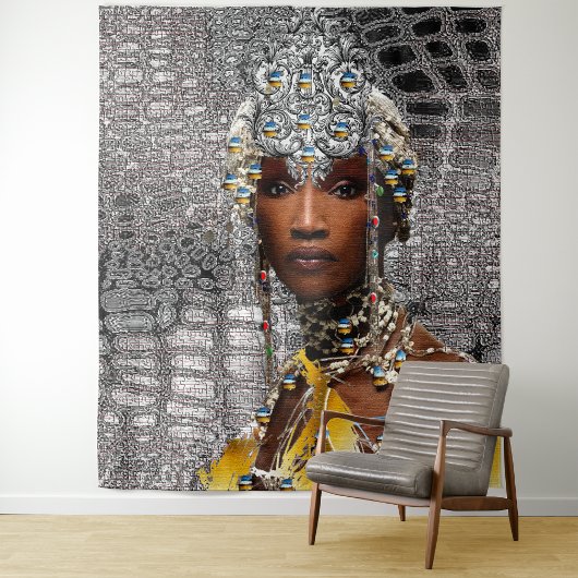 Afrikaanse stamkoningin wandkleed