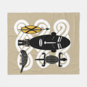 Afrikaanse stamkrijger abstract gezichtskunst fleece deken (Voorkant (Horizontaal))