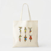 Afrikaanse stamkunst dames met een kleurrijke etni tote bag (Voorkant)