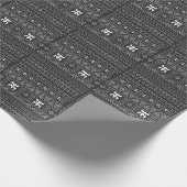 Afrikaanse stamkunst: geometrische zwart-wit cadeaupapier (Hoek)