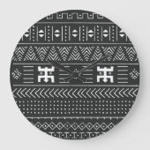 Afrikaanse stamkunst: geometrische zwart-wit grote klok (Voorkant)