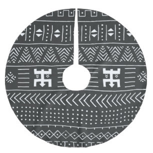Afrikaanse stamkunst: geometrische zwart-wit kerstboom rok