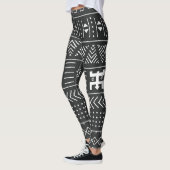 Afrikaanse stamkunst: geometrische zwart-wit leggings (Links)
