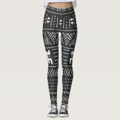 Afrikaanse stamkunst: geometrische zwart-wit leggings (Voorkant)