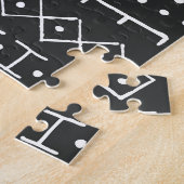 Afrikaanse stamkunst: geometrische zwart-wit legpuzzel (Zijkant)