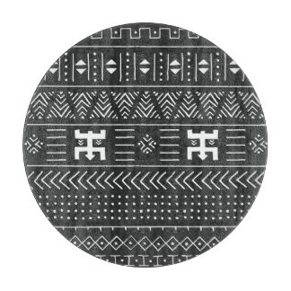 Afrikaanse stamkunst: geometrische zwart-wit snijplank