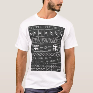 Afrikaanse stamkunst: geometrische zwart-wit t-shirt