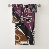 Afrikaanse stammaskers kleurrijk bad handdoek (Insitu)