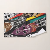 Afrikaanse stammaskers kleurrijk bad handdoek (Handdoek)