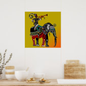 afrikaanse stammenmuzikant die olifant - poster be (Keuken)