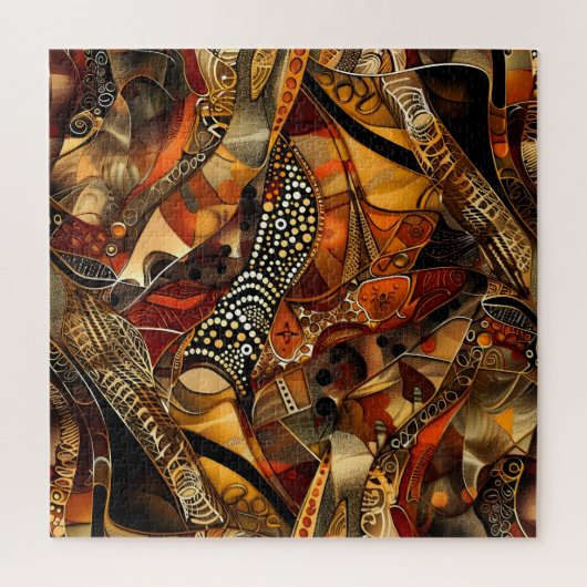 afrikaanse stammenpuzzel legpuzzel (Verticaal)