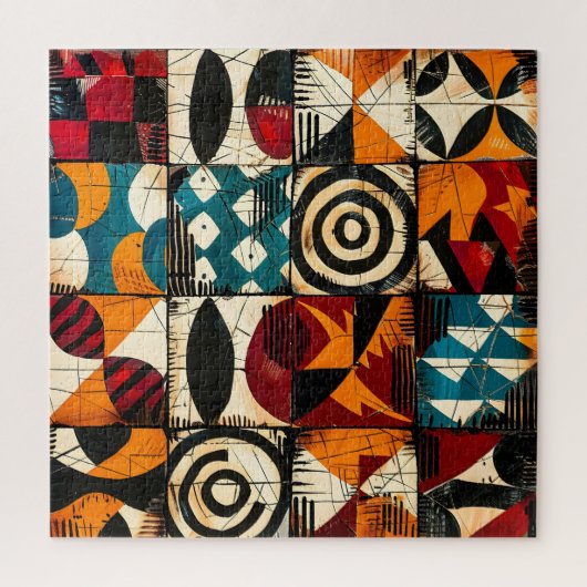 afrikaanse stammenpuzzel legpuzzel (Verticaal)