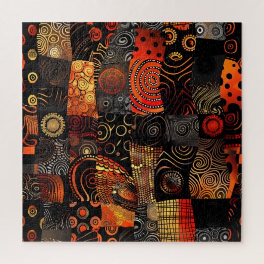 afrikaanse stammenpuzzel legpuzzel (Verticaal)