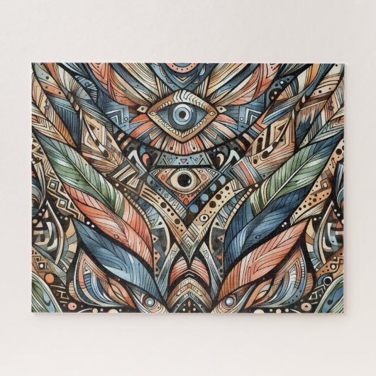 afrikaanse stammenpuzzel legpuzzel (Horizontaal)