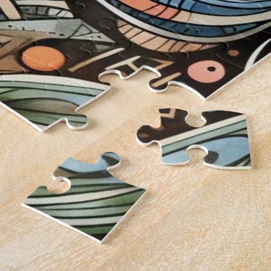 afrikaanse stammenpuzzel legpuzzel (Zijkant)