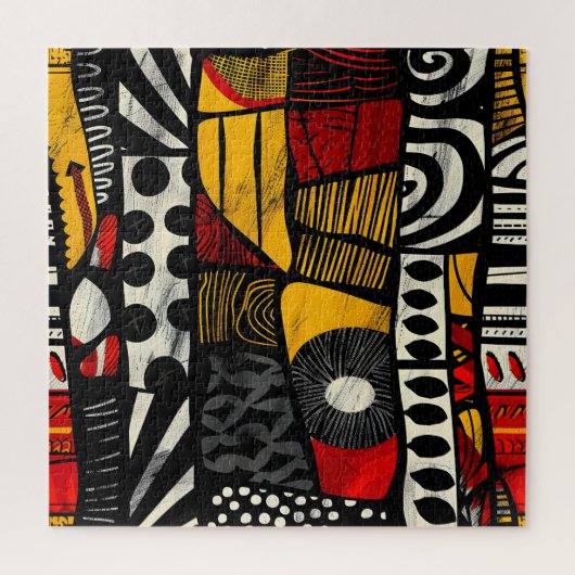 afrikaanse stammenpuzzel legpuzzel (Verticaal)