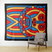 Afrikaanse stammenstrijder wandkleed (In Situ (horizontaal))