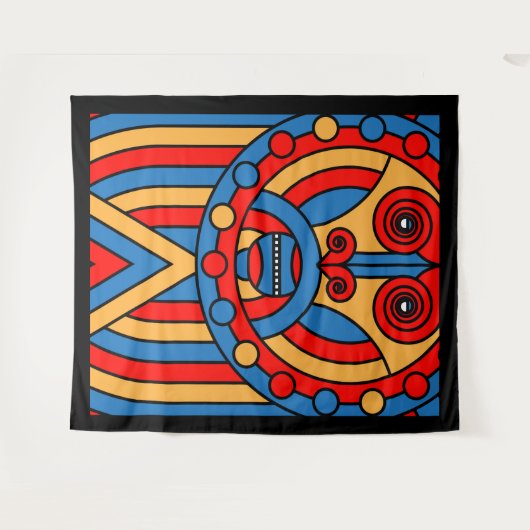 Afrikaanse stammenstrijder wandkleed (Voorkant (horizontaal))