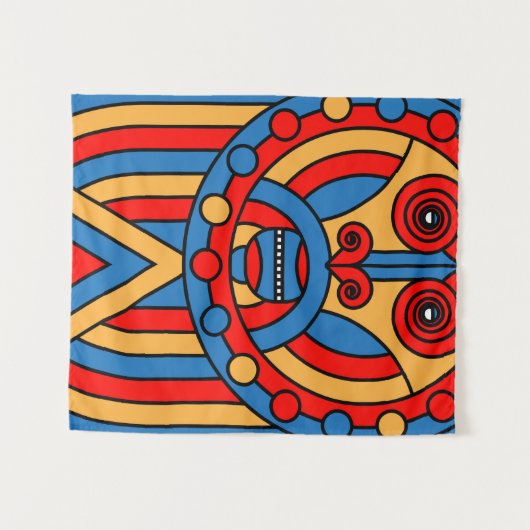 Afrikaanse stammenstrijder wandkleed (Voorkant (horizontaal))