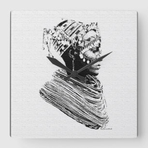 Afrikaanse stammenweddenschap vierkante klok