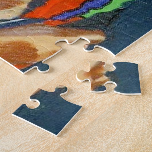 Afrikaanse stammoeder en kind, kleurrijke kunst, legpuzzel (Zijkant)