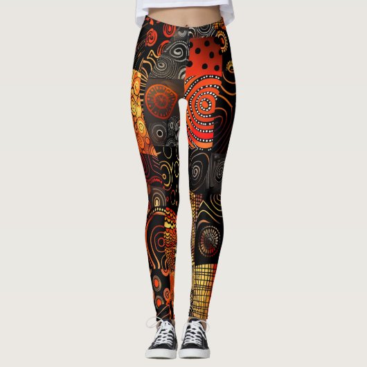 afrikaanse stampatroon-Leggings Leggings (Voorkant)