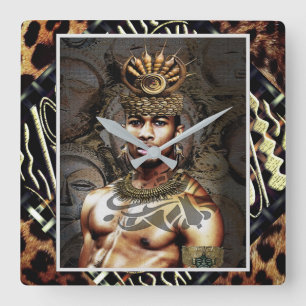 Afrikaanse stamprins vierkante klok