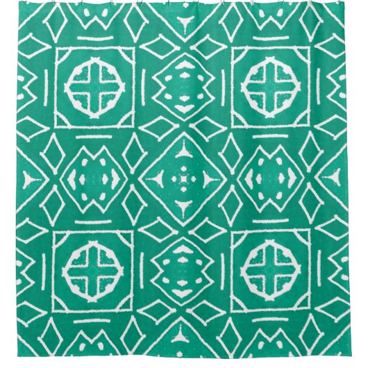 Afrikaanse stamprint Ikat patroon Douchegordijn (Voorkant)