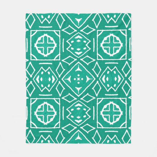 Afrikaanse stamprint Ikat patroon Fleece Deken (Voorkant)