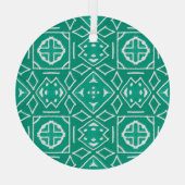 Afrikaanse stamprint Ikat patroon Glas Ornament (Achterkant)