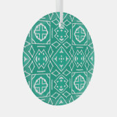 Afrikaanse stamprint Ikat patroon Glas Ornament (Voorkant Rechts)