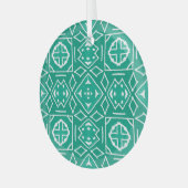 Afrikaanse stamprint Ikat patroon Glas Ornament (Voorkant links)